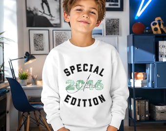10th Birthday Boy Sweater with Name, Personalized Sweatshirt Year 2016, Special Birthday Gift for Son, Children's Sweater for Grandson