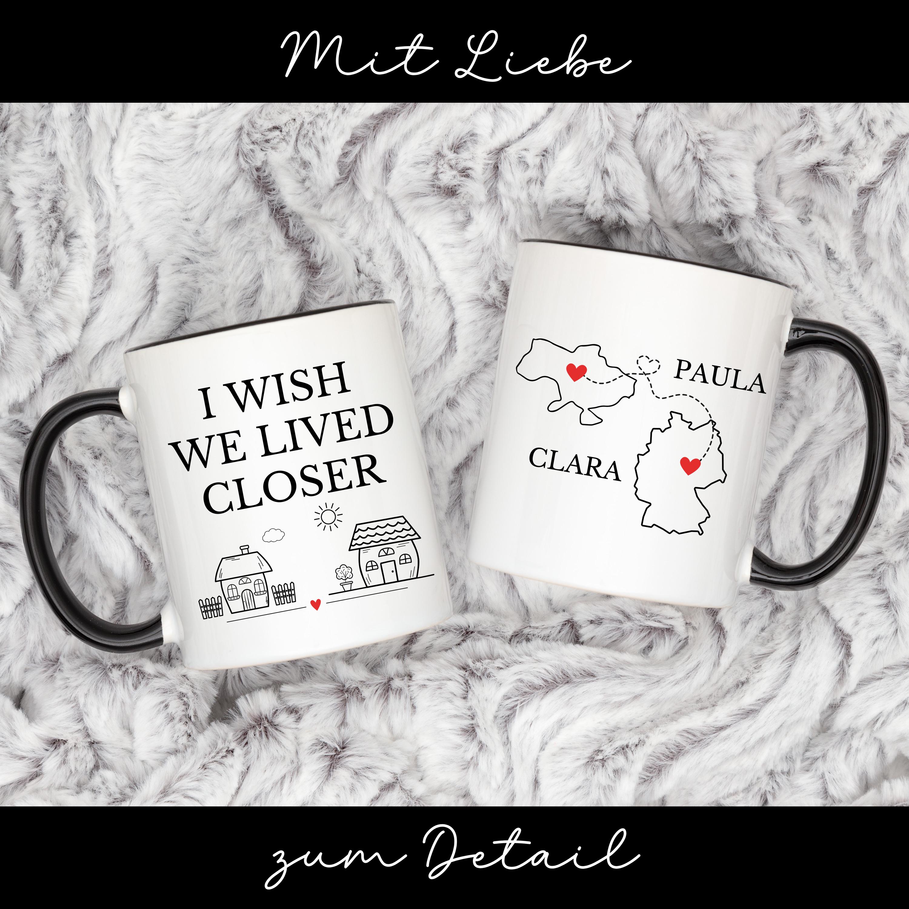 Personalized mug for girlfriend long-distance relationship gift sister wanderlust mug for partner at a distance country mug love at a distance