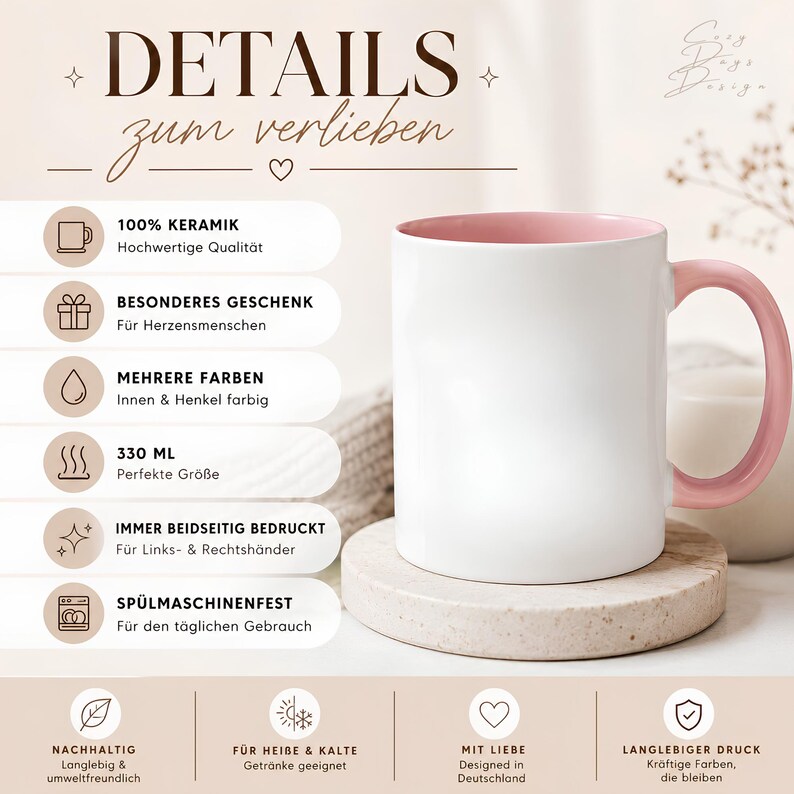 Lustige Tasse 50. Geburtstag Frau personalisiert mit Name, witziges Geburtstagsgeschenk für Schwester, Freundin oder Mama, Kaffeetasse Ü50 Bild 4