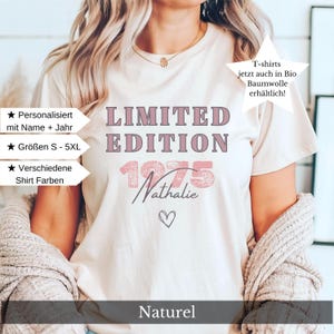 Personalisiertes Geburtstag Shirt 50. Geschenk 1975 T Shirt Runder Geburtstag Limited Edition T-Shirt Alles Gute zum Geburtstag Geschenkidee