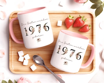 Personalized 50th birthday mug for a woman, gift from daughter, personalized coffee mug for a 50th birthday with the year 1976, birthday present for mom/colleague