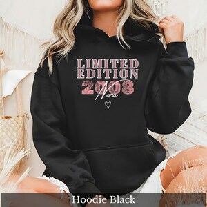18th Birthday Hoodie – Gift for Daughter – Personalized Name and Year – Hooded Sweatshirt for Teenagers – Birthday Gift Hoodie Black