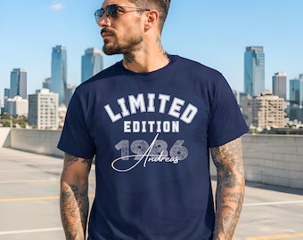Personalized 40th Birthday T-Shirt for Men - Name, Year of Birth, Gift for Men, Party Outfit, Custom Birthday Gift for Son, Friend, Colleague