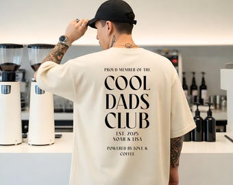 Cool Dads Club Papa T Shirt personalisiert Namen,originelles besonderes Geschenk zum ersten Vatertag Geburt BabyT-Shirt,modernes Vater Shirt