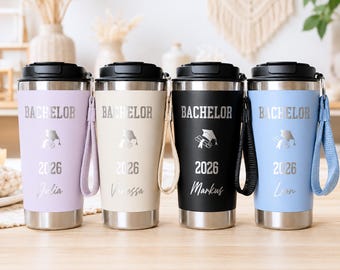 Personalized Bachelor's Degree Gift 2026 - Thermal Mug for Graduation - University Gift from Parents