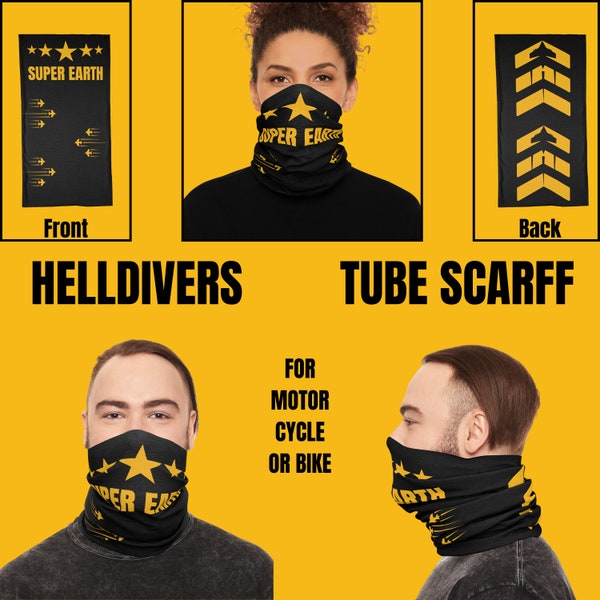 Helldivers 2 Tube Scarff Super Earth Liberty Justice Democracy Helldiver Game Managed Democracy Unisex Aesthetics Motorcycle and Bike Rider