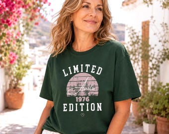 Personalized 1976 Women's Shirt with Name – 50th Birthday Gift for Mom, Girlfriend, Sister, Celebrating 50th Birthday Shirt.