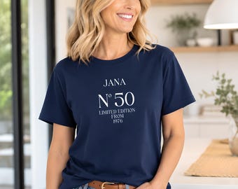 50th Birthday Gift for Women – Elegant Limited Edition Women's T-Shirt, Vintage 1976, 50th Birthday Gift for Women