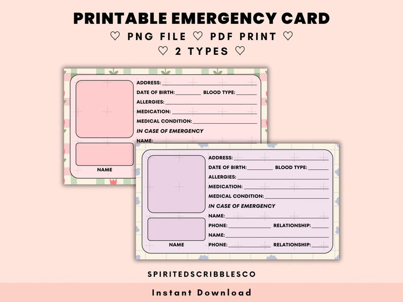 Kids Printable Emergency Card in - Il 794xN.6258573049 9rf9 