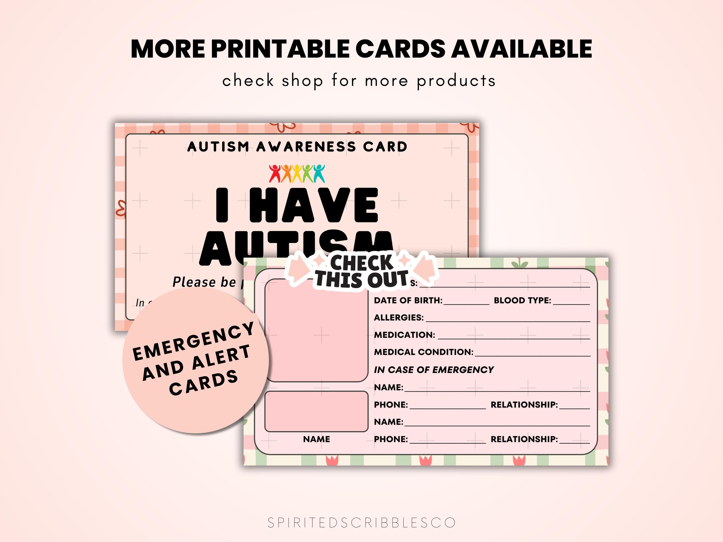 Printable Hidden Disability Awareness Cards Sunflower Medical Health ...