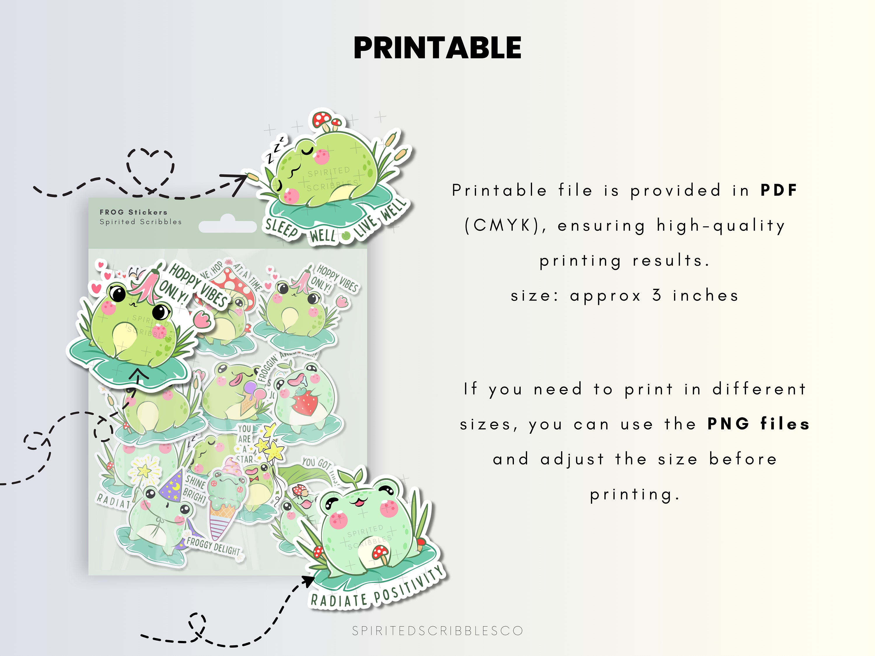 Frog Sticker Set Cute Animal Digital Stickers, Pre-cropped Goodnotes ...