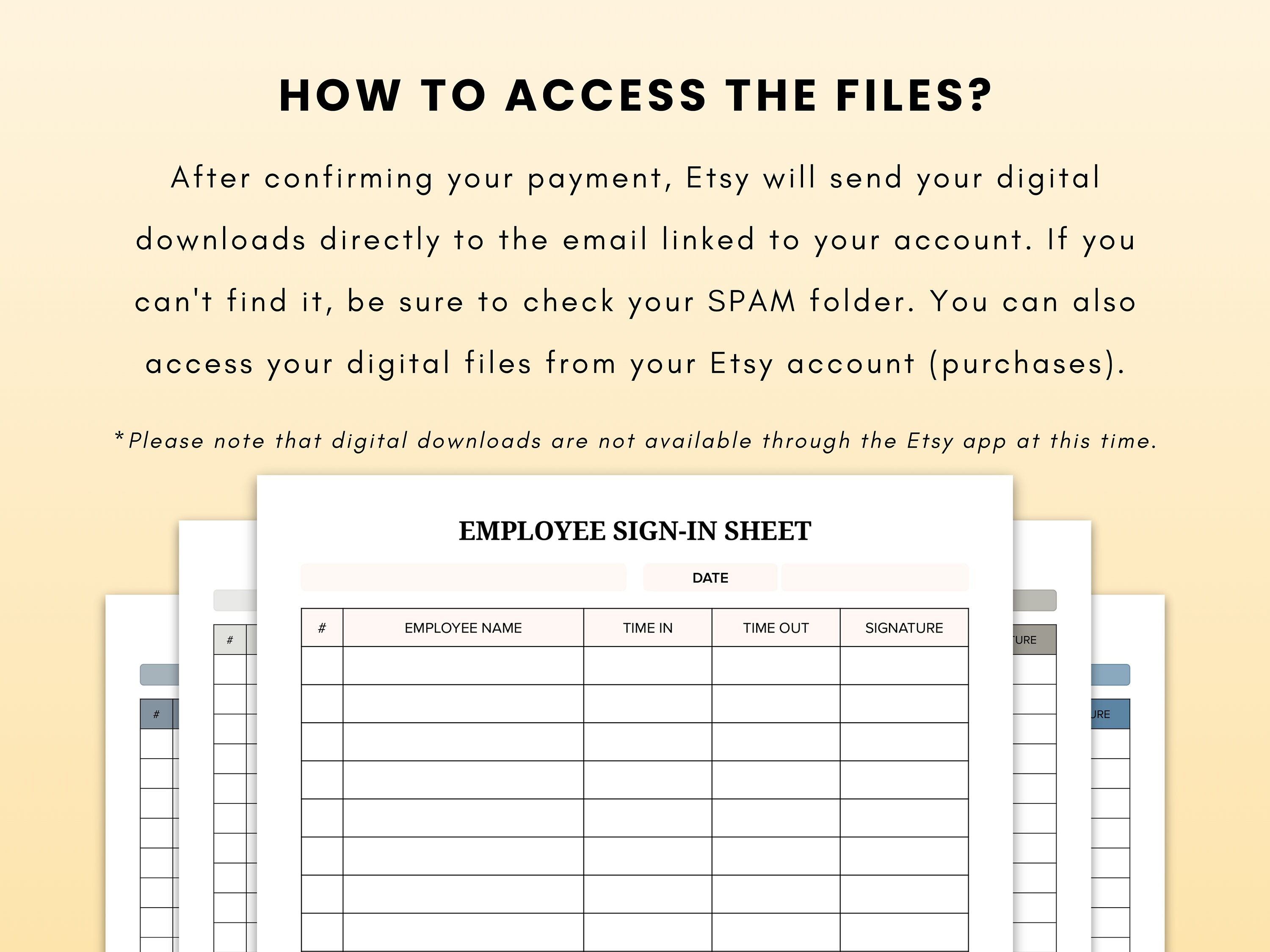 Employee Sign-in Sheet Printable Employee Time in Time Out Tracker ...