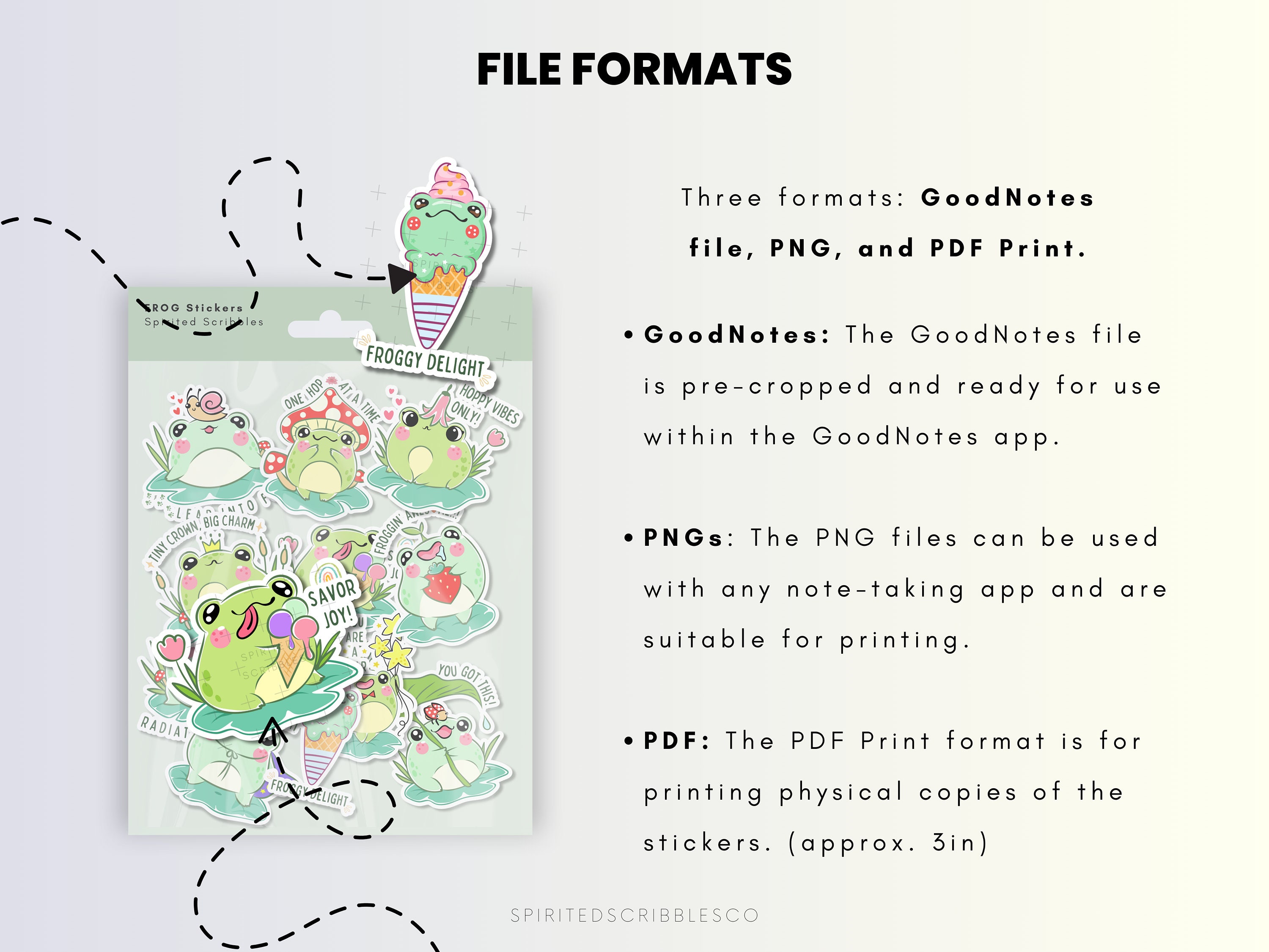 Frog Sticker Set Cute Animal Digital Stickers, Pre-cropped Goodnotes ...
