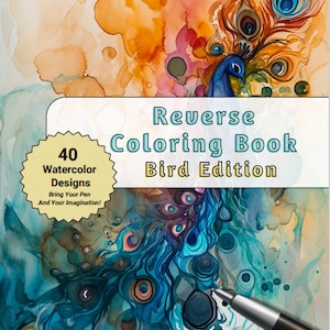 Beginner Reverse Coloring Pages Landscape Edition, Printable, Backwards Coloring Book, Abstract Reverse Coloring Sheet, You Draw the Lines