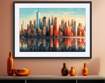 New York Wall Art | Modern Office Decor | Downloadable Print | Instant Download Air Wall Art