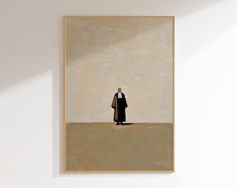Legal Figure Art Print, Minimalist Attorney Wall Art, Vintage Judge, Subtle Courtroom Decor, Lawyer Wall Art, Law Office, Digital Download
