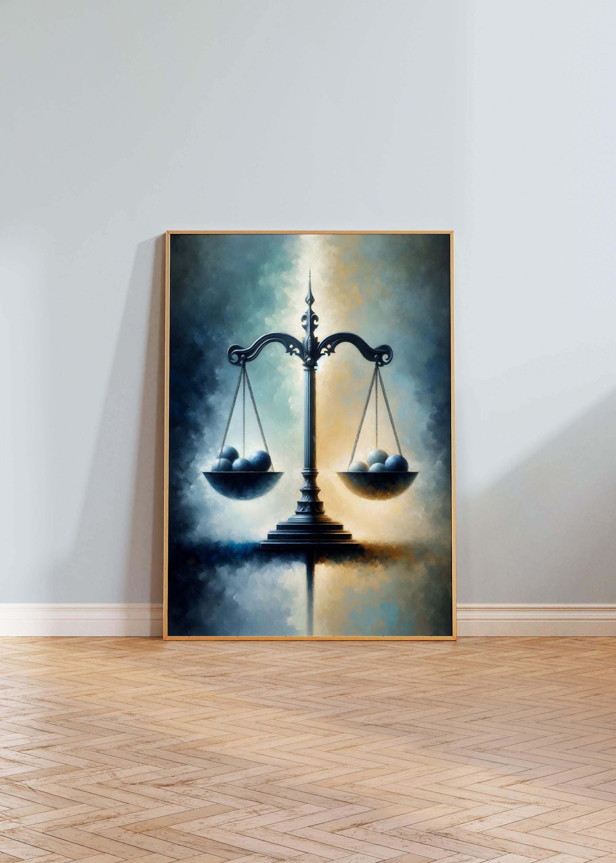 Elegant Scales of Justice Artwork, Symbolic Legal Balance Print, Classic Law Office Decor, Timeless Judicial Wall Art,  Legal Art, Lawyer