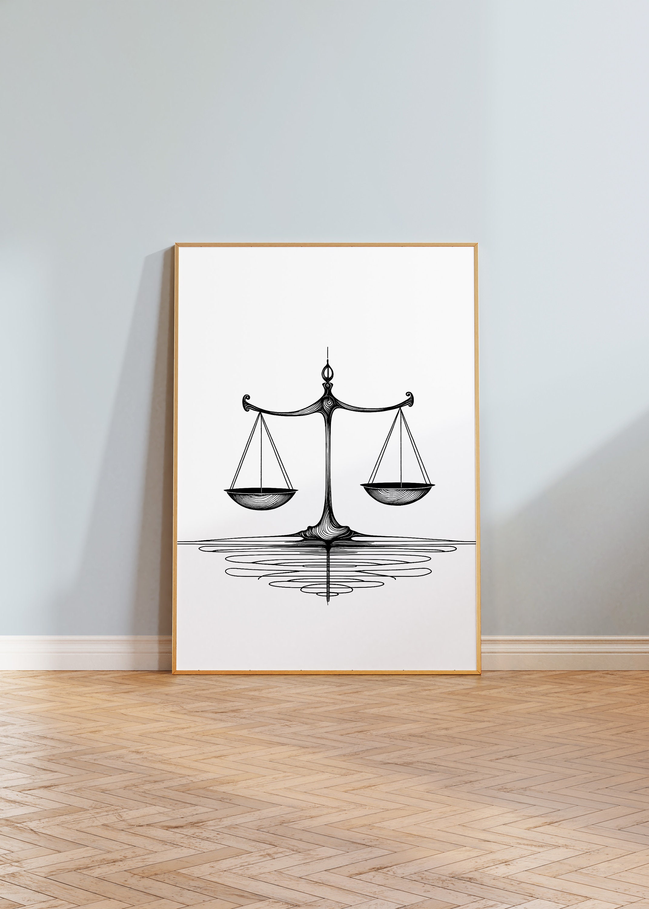 Elegant Scales of Justice Art | Law Office Decor Print | Balanced ...