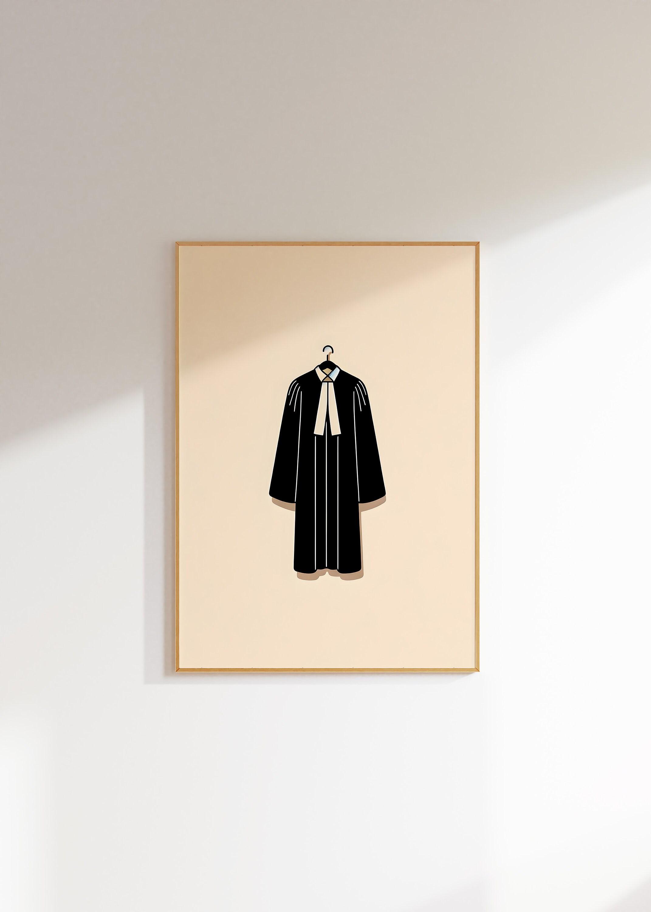 Lawyer Robe Art Print, Minimalist Attorney Wall Decor, Legal ...