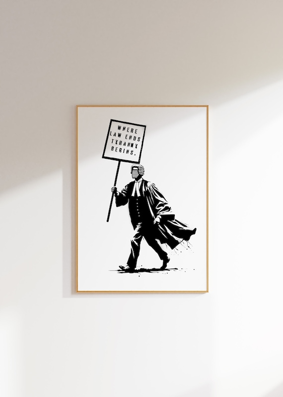 Lawyer Protest Art Print | Legal Activism Poster | Inspirational Attorney Decor | 'Law Is Reason' Wall Art | Law Office Statement Piece