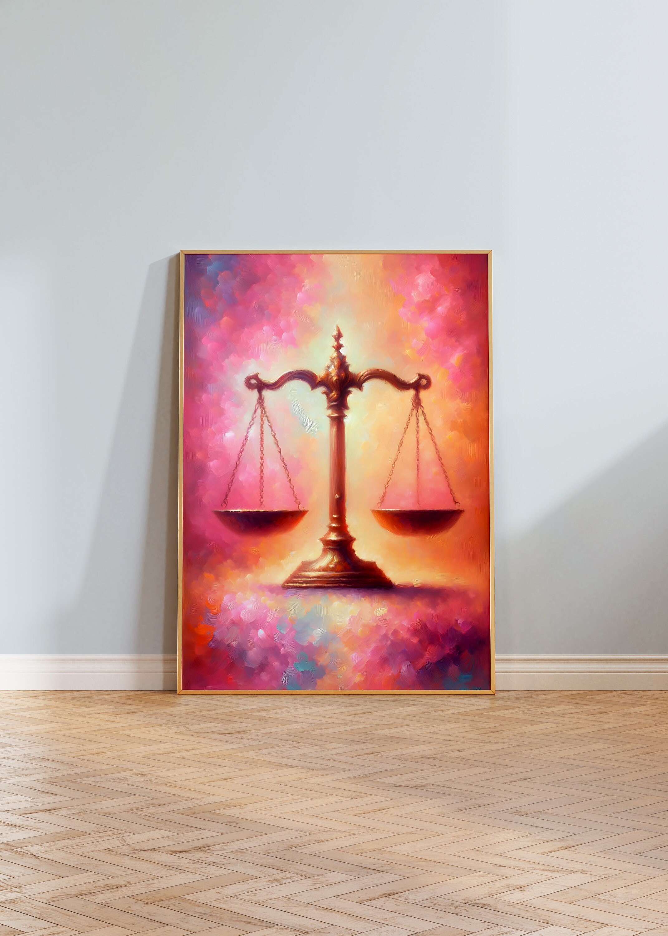 Justice - Pink Scales Art -  Law Print - Legal Art - Justice Canvas - Legal Office - Law Symbol - Attorney Art - Judicial Art - Legal Decor