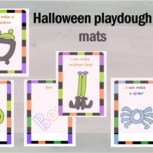 Halloween Play Doh Dough Mats Printable Halloween Activities Kids Toddler Activity