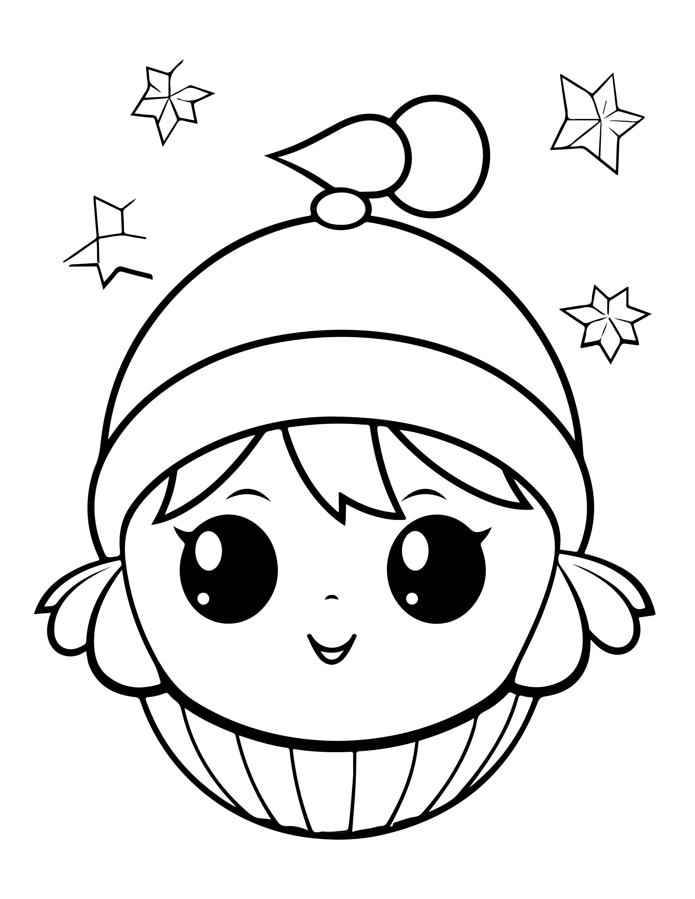 Kawaii Printable Christmans Coloring Pages, 10 Ready to Download Pages ...