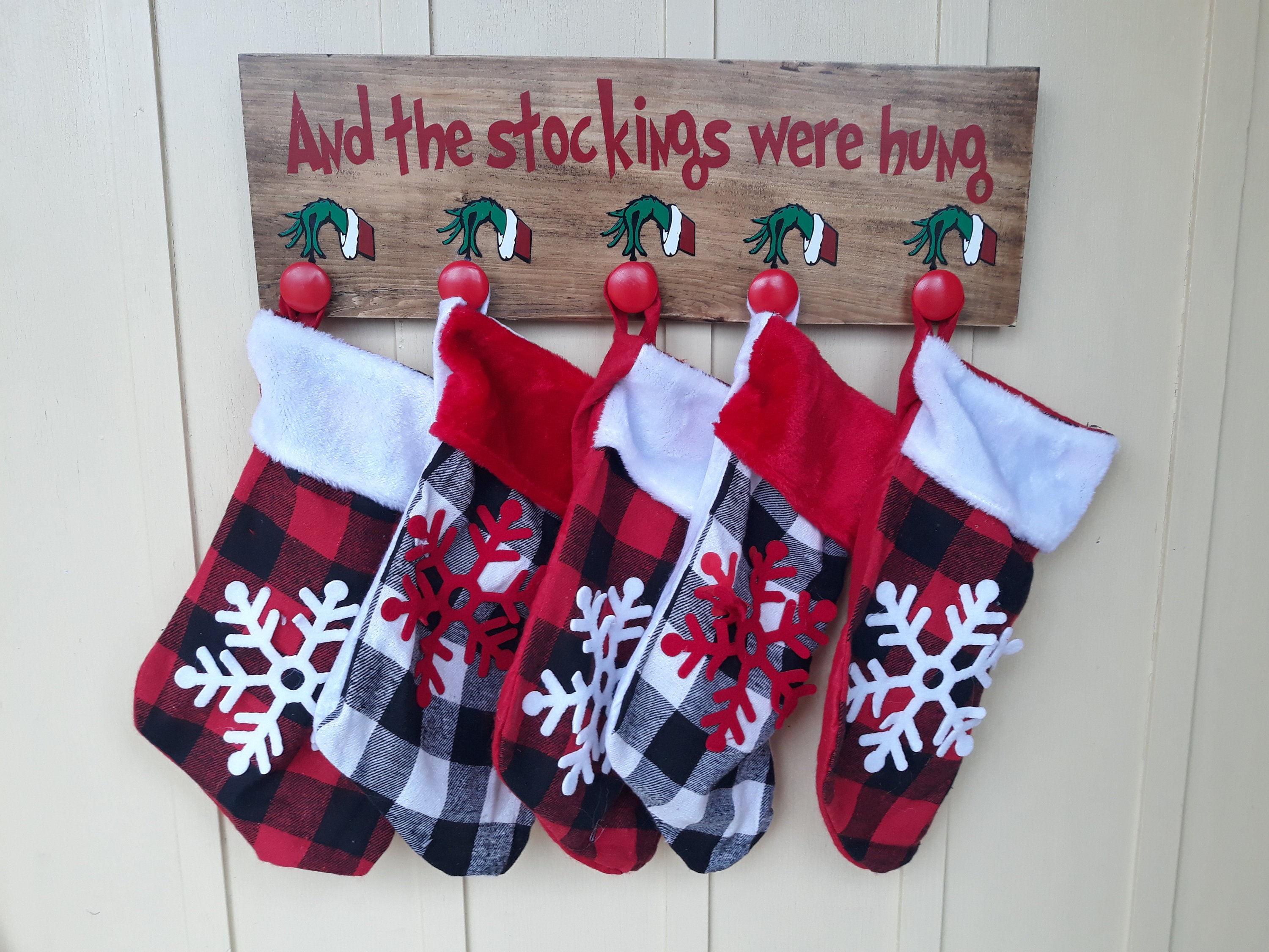 The Grinch Stocking Holder, Wall Mounted Stocking Holder, Stocking