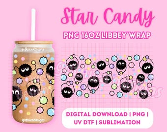 Kawaii Anime Hand Drawn PNG | 16oz Cup Wrap (Digital File)