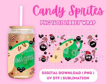 Anime Candy Cozy Warmth Hand Drawn PNG | Christmas Holiday Seasonal 16oz Cup Wrap