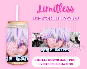Anime PNG | Limitless Manga Wrap für 16oz Glasbecher (Digitale Datei)