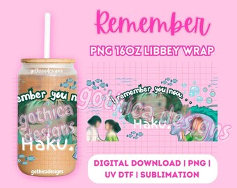 Kawaii Anime Movie PNG | 16oz Glass Cup Wrap (Digital File)