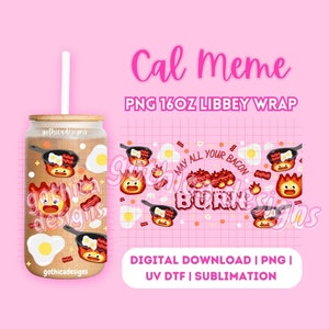 Kawaii Trendy Anime Movie PNG / Cal Meme / File digitale / Cute Girly Wrap per UV DTF / Personaggio dei cartoni animati / Per tazza di vetro da 16 once / Alta qualità
