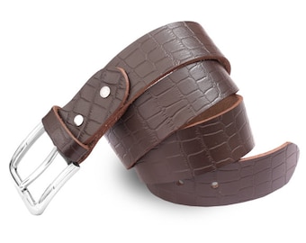 Ceintures en cuir unisexe Cuir pur véritable Pantalon noir marron Jean Boucle de ceinture