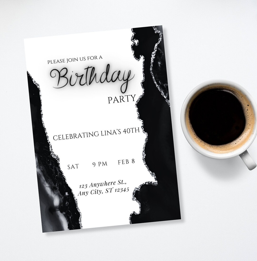 Black And White Party Einladung Vorlage
