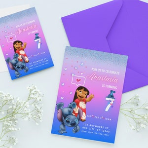 Lilo and Stitch Birthday Invitation, Stitch Birthday Invitation, Stitch Birthday Invitation Template, Stitch Birthday Invite, Stitch Invite