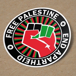 Free Palestine Sticker Black Vintage Waterproof for Laptop, Car, Book, Water Bottle, Helmet, Toolbox