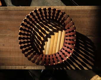 Handcrafted Wooden Basket: Perfect for Displaying Fresh Fruits and Veggies