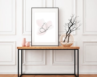Fluttery Freedom: Minimalist Line Art Butterfly Poster