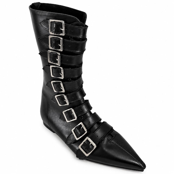 Louie - 9 Individual Buckle Lace up Pike Boot - Etsy