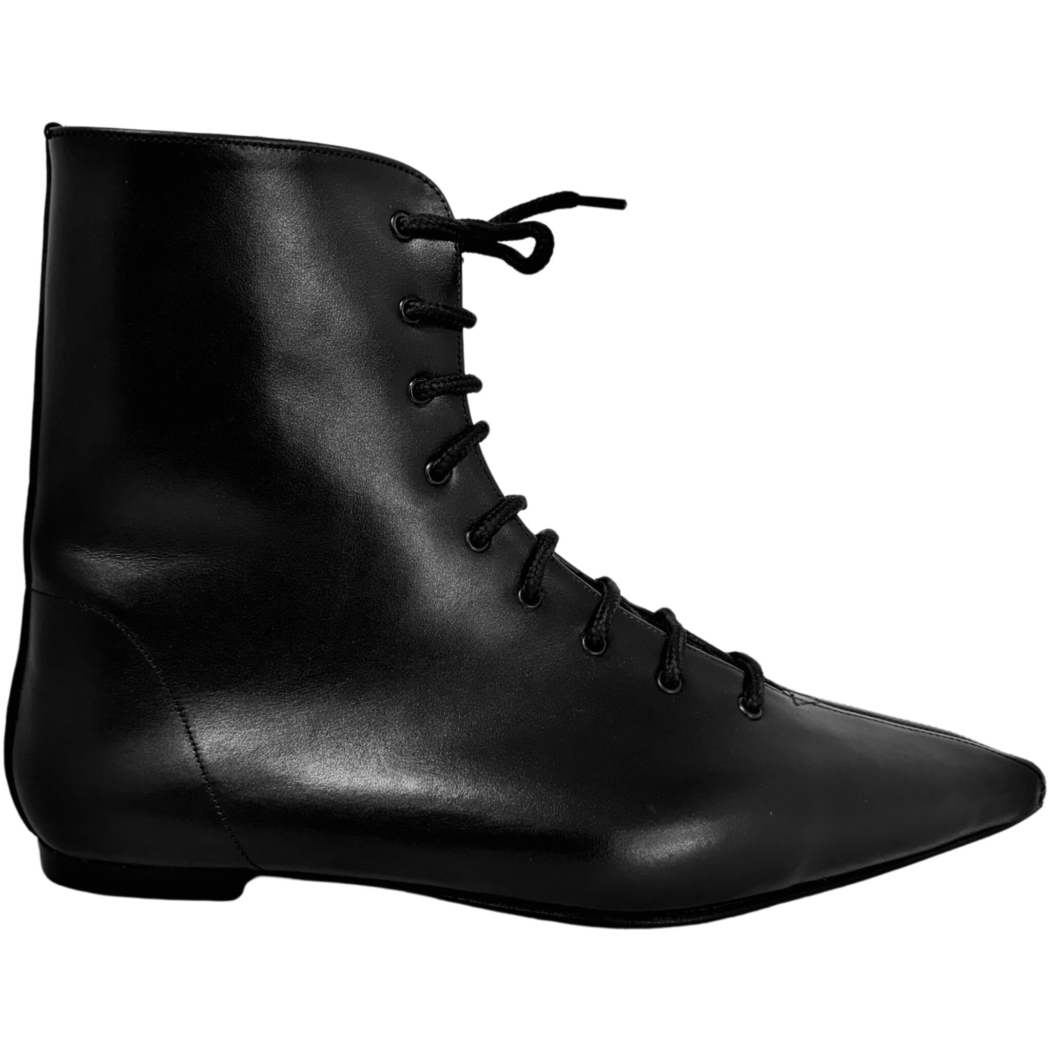 Vegan Black buckle lace up Goth Pikes ankle boot pointy winklepickers deathrock GOTH PIKE BOOTS UNDERGROUND ORIGINAL ELIVIRA main image 2