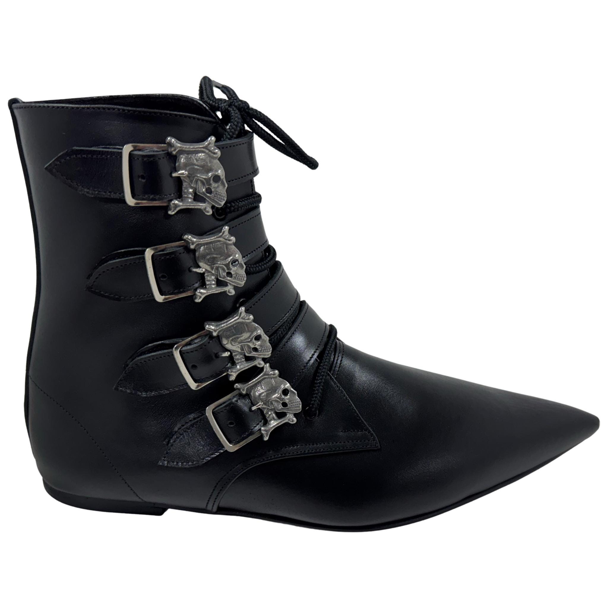 Benjamin - 4 Skull Buckle Lace up Pike Boot - Etsy