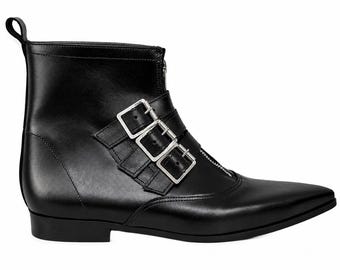 Jace - 3 Buckle Winklepicker Boot - Etsy