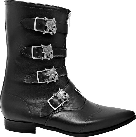 ベルウィックサーガ Isaac - 4 Skull Buckle Winklepicker Boot - Etsy