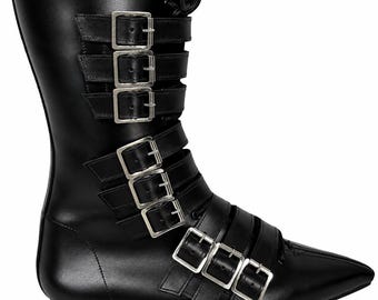 Louie - Bota de caña alta con cordones y 9 hebillas