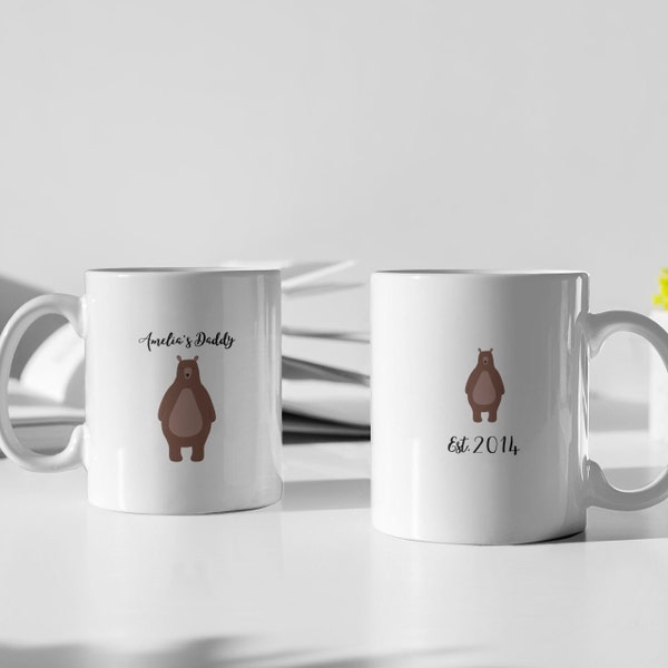 Dad bear mug, Dad mug, bear dad, present for dad, fathers day mug, dad bear personalized mug, present mug, worlds best dad