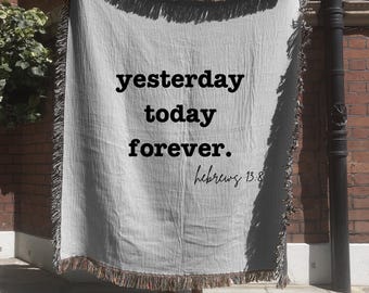 Christian Woven Blanket Bible Verse Custom Gift for Her Faith Keepsake Gift for Family Woven Blanket Wall Tapestry for Teen Christian Decor