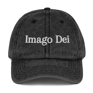 Embroidered Vintage Cap, Imago Dei Christian Hat for Mom and Dad, Religious Baseball Hat, Retro Dad Hat, Vintage Embroidered Cap, Spiritual