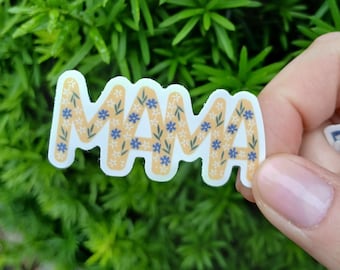 Mama Floral Vinyl Sticker: Boho Mom Laptop Decal