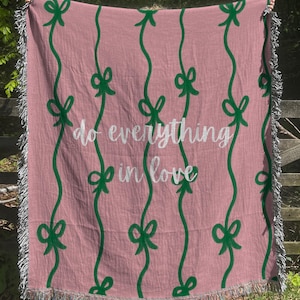 Bow Christian Bible Verse Woven Blanket Prayer Blanket For Mom Custom Woven Blanket Gift Faith Keepsake Woven Blanket Wall Tapestry Decor